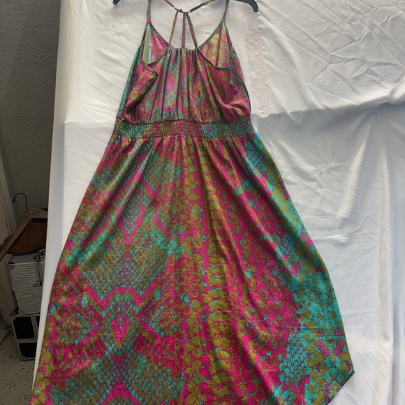 Charlie Jade Pink and Green High Low Dress - Picture 4 of 7